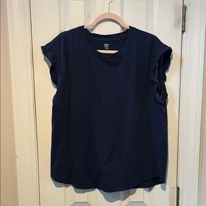 Crown & Ivy Dark Blue Short Sleeve Top